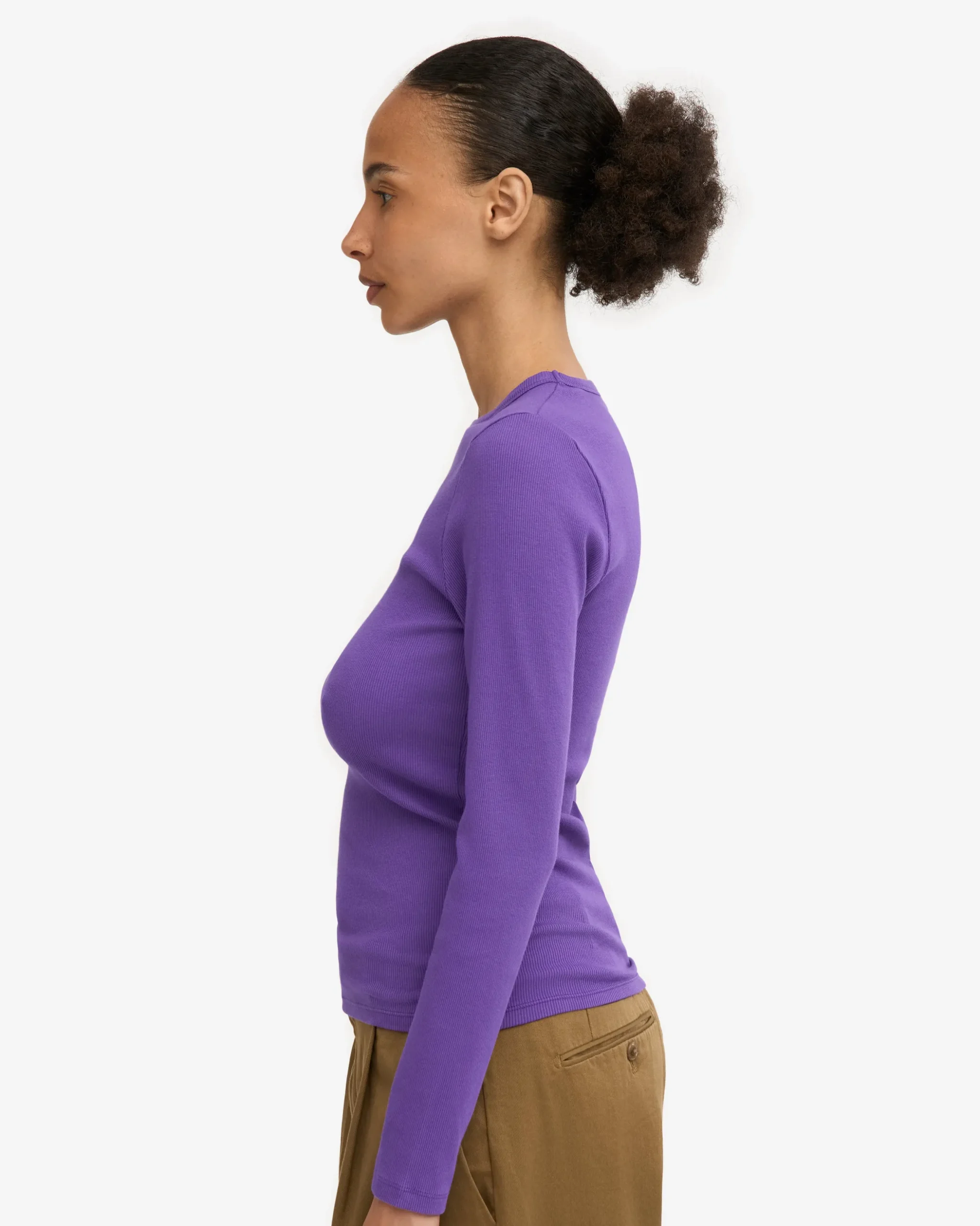 Women Organic Rib LS T-Shirt - Ultra Violet
