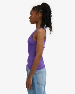 Women Organic Rib Tank Top - Dusty Olive