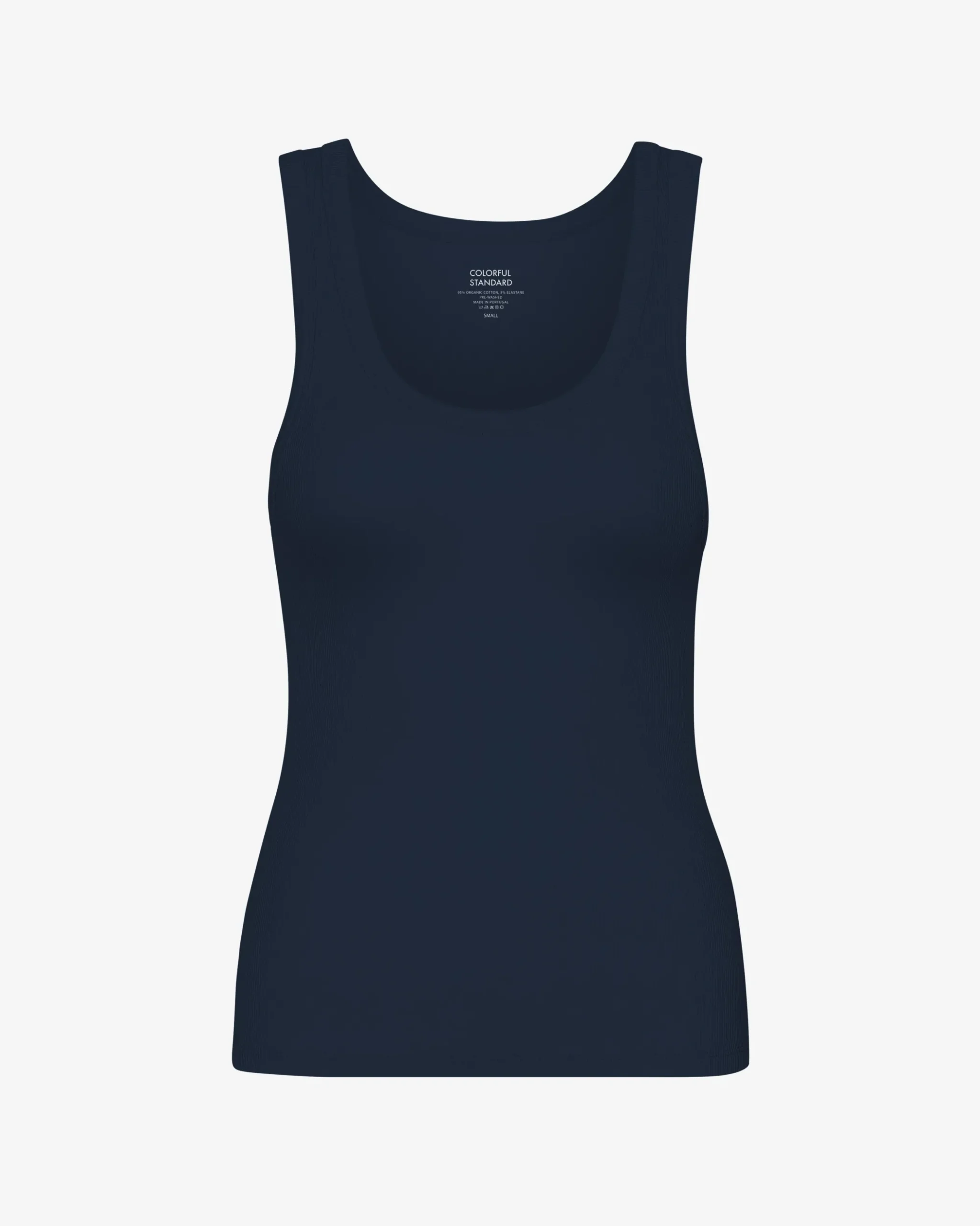Women Organic Rib Tank Top - Navy Blue