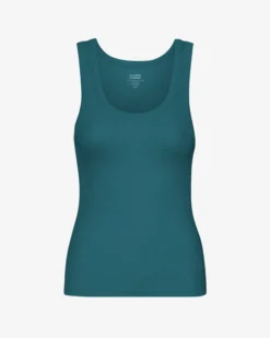 Women Organic Rib Tank Top - Ocean Green