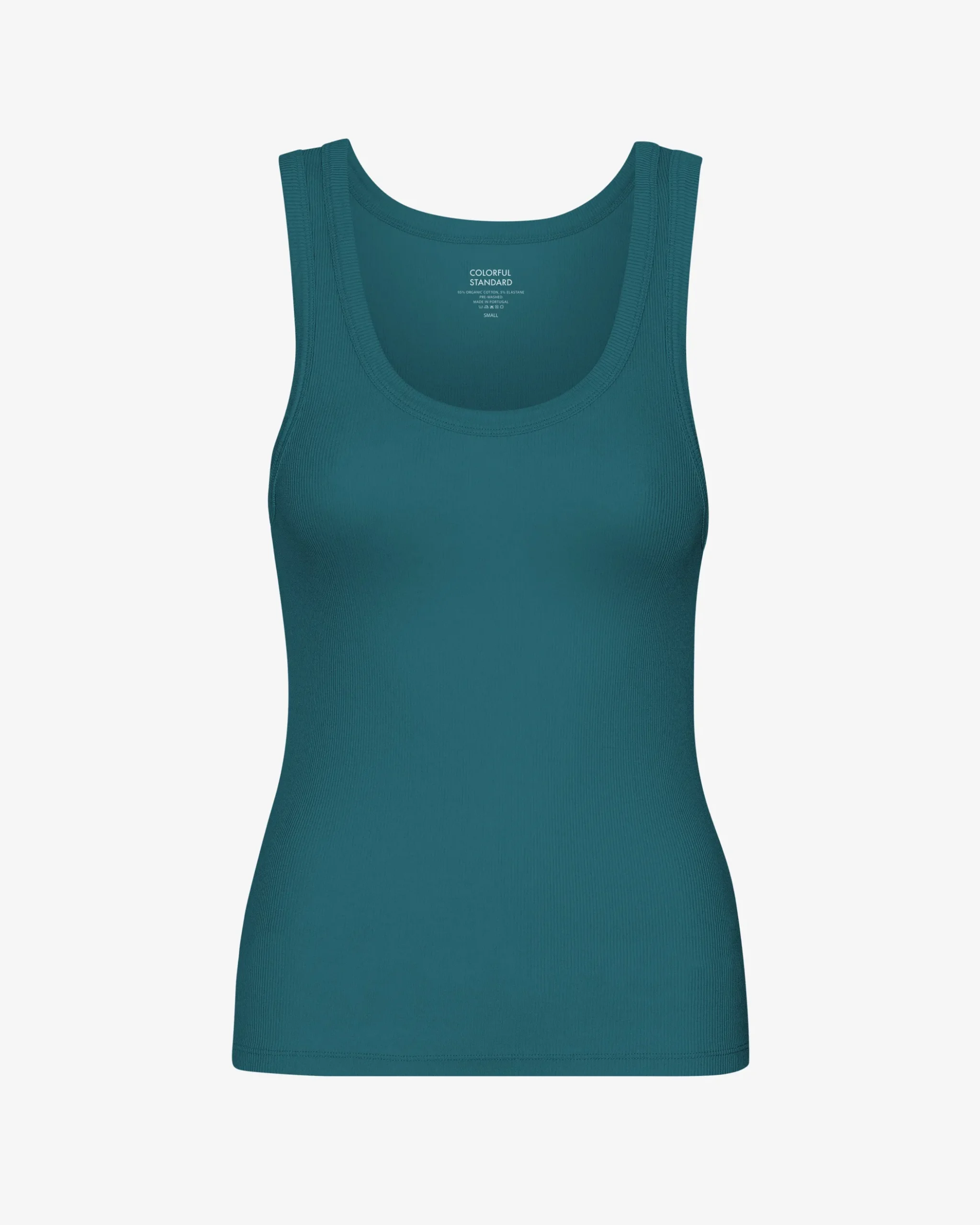 Women Organic Rib Tank Top - Ocean Green