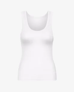 Women Organic Rib Tank Top - Optical White