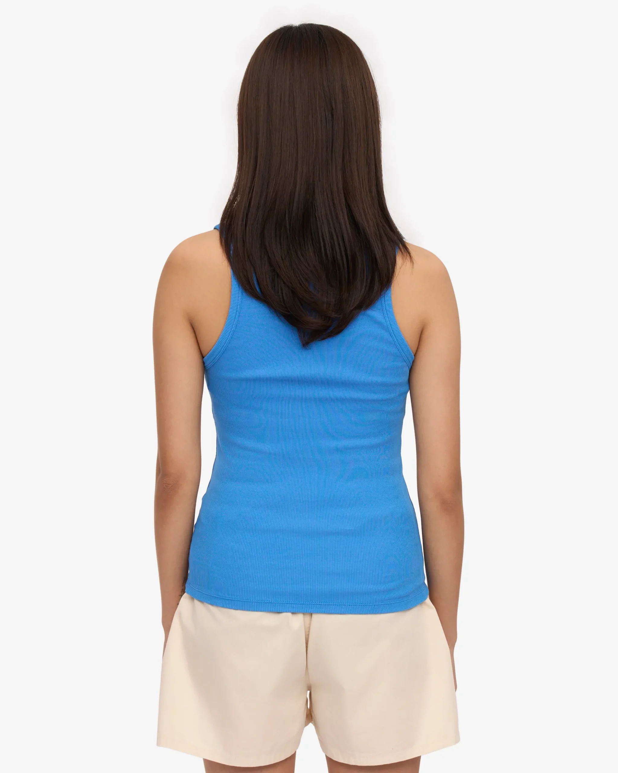 Women Organic Rib Tank Top - Pacific Blue