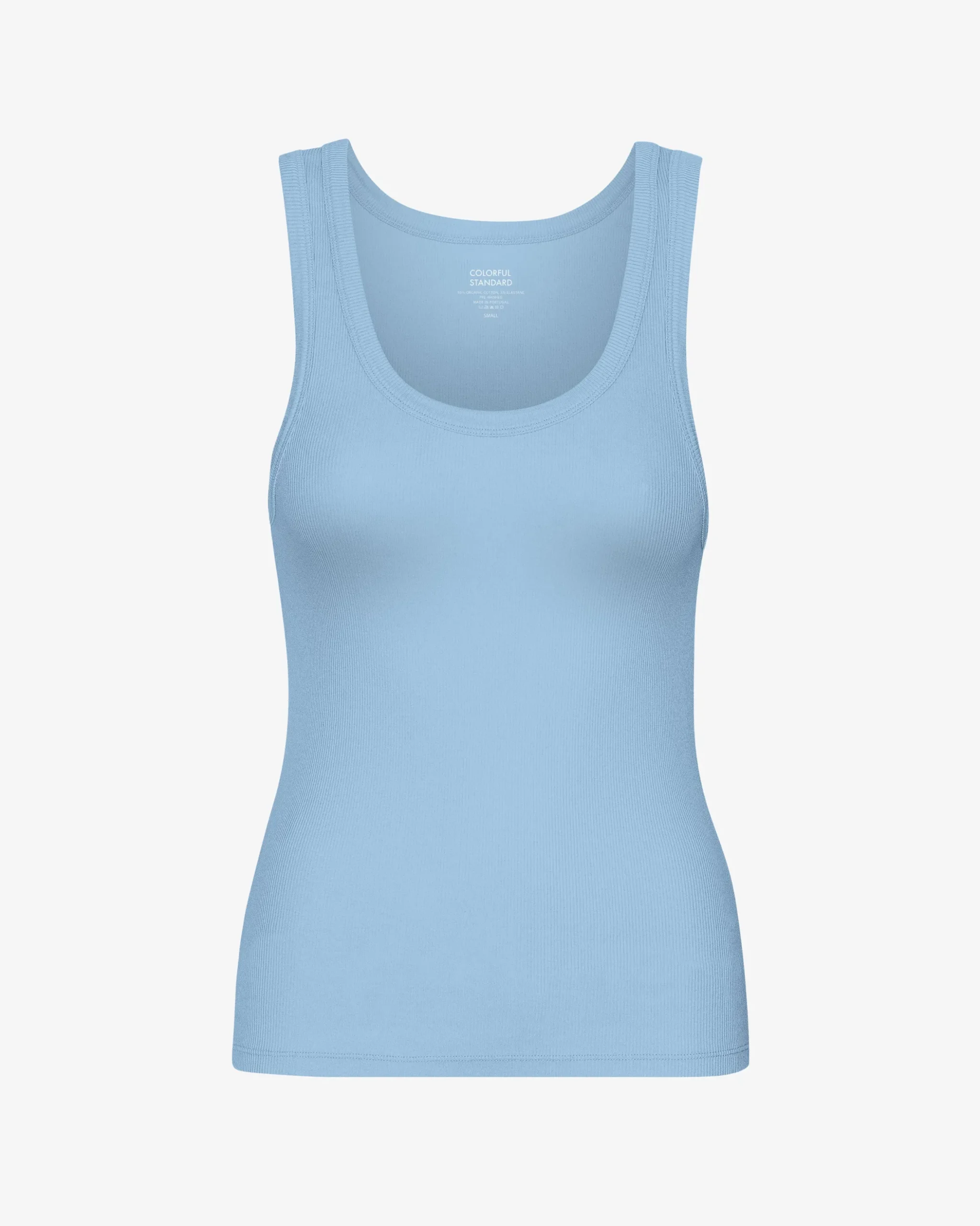 Women Organic Rib Tank Top - Seaside Blue