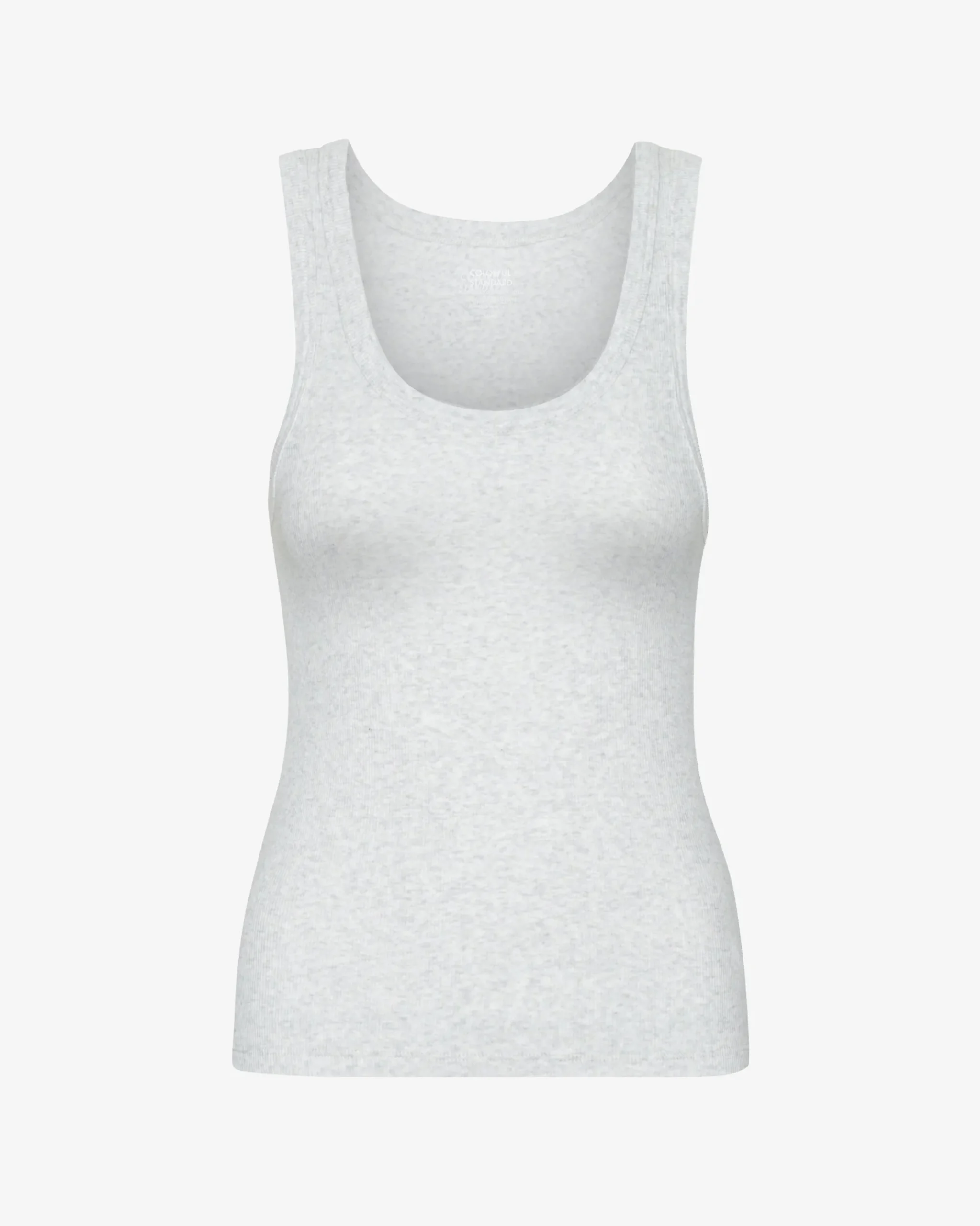 Women Organic Rib Tank Top - Snow Melange