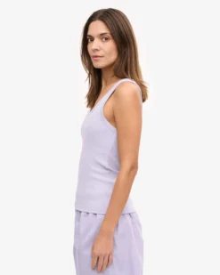 Women Organic Rib Tank Top - Soft Lavender