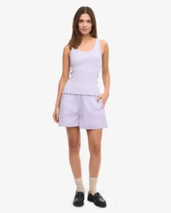 Women Organic Rib Tank Top - Soft Lavender