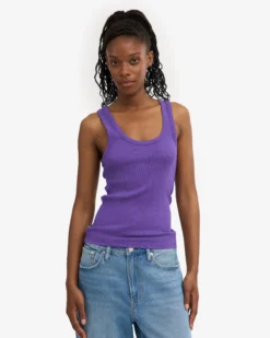 Women Organic Rib Tank Top - Ultra Violet