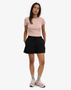 Women Organic Twill Shorts - Deep Black