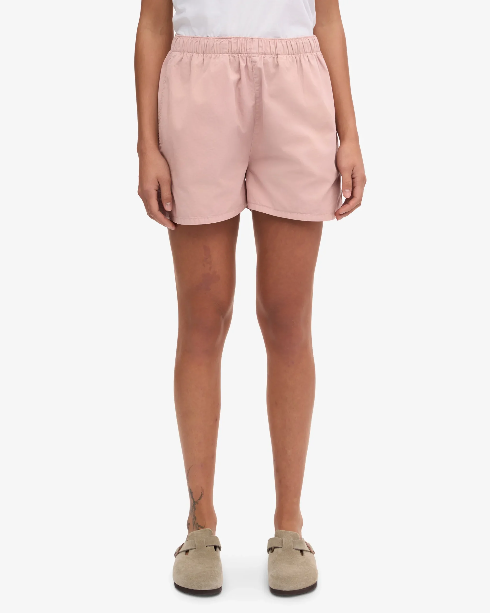 Women Organic Twill Shorts - Faded Pink