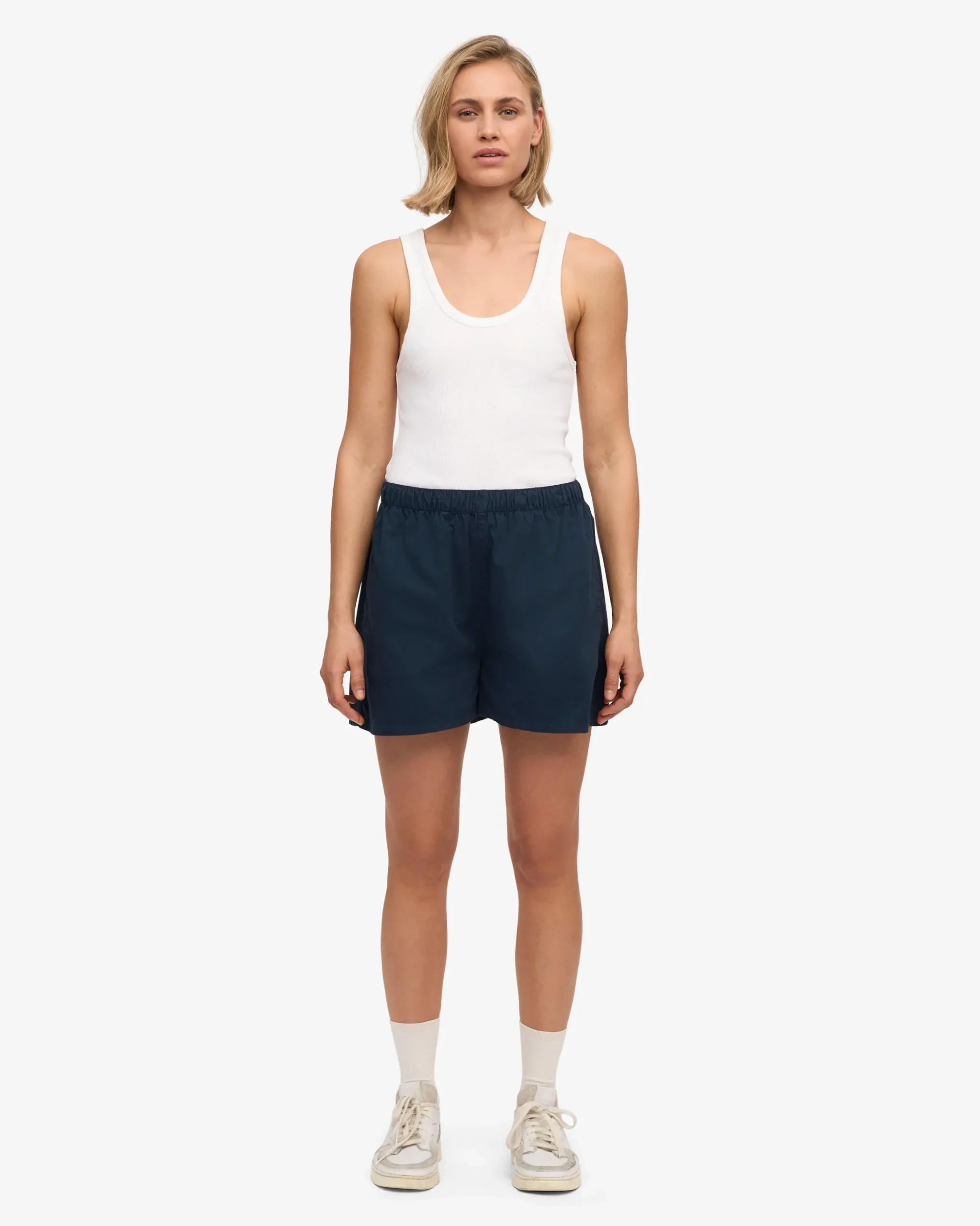 Women Organic Twill Shorts - Navy Blue