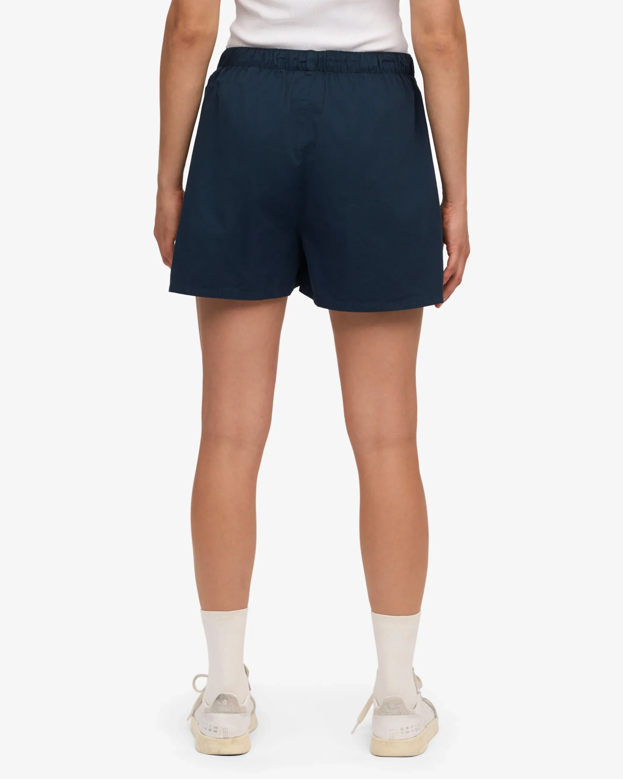 Women Organic Twill Shorts - Navy Blue & Optical White (2-Pack)