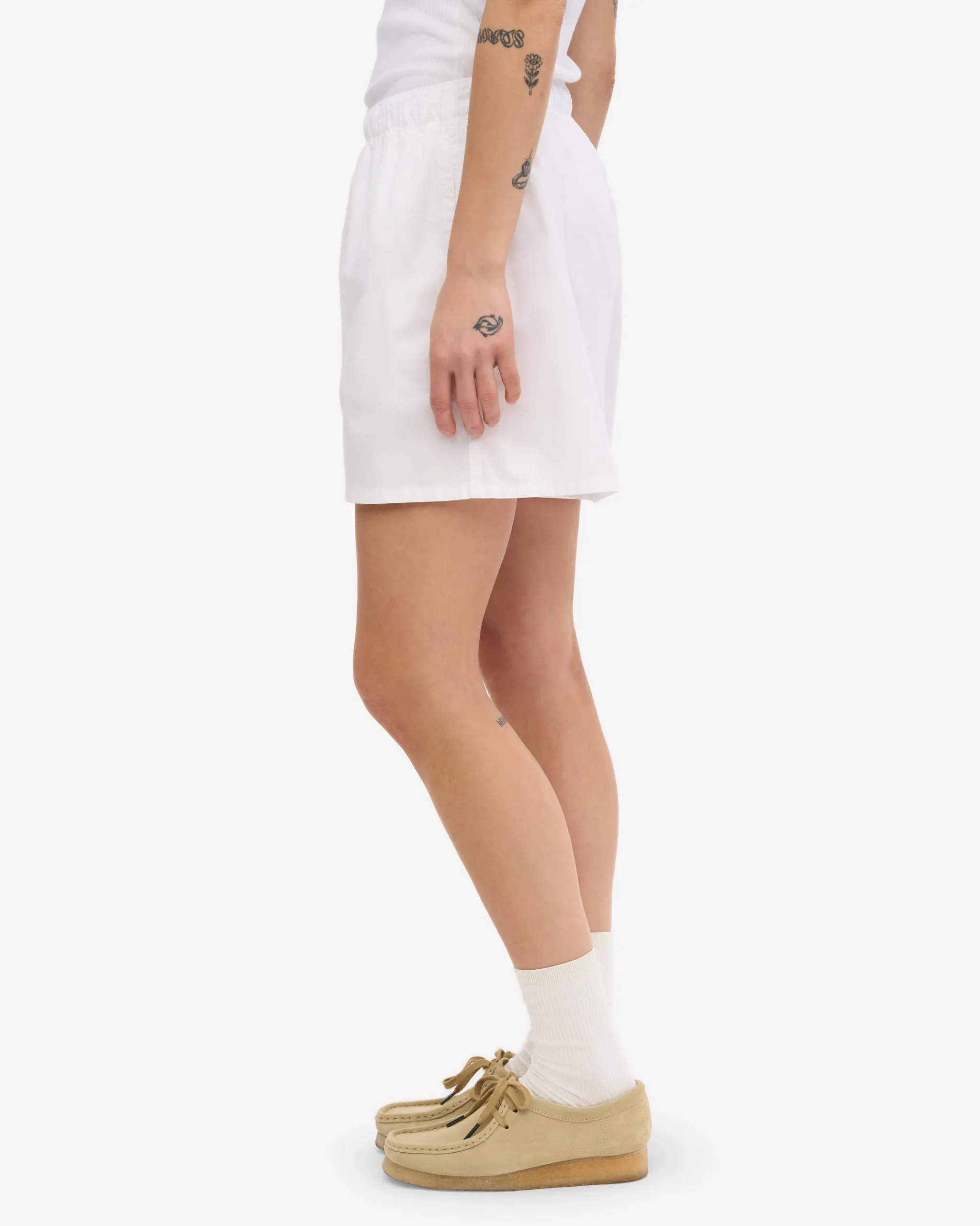 Women Organic Twill Shorts - Navy Blue & Optical White (2-Pack)
