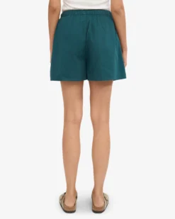 Women Organic Twill Shorts - Ocean Green