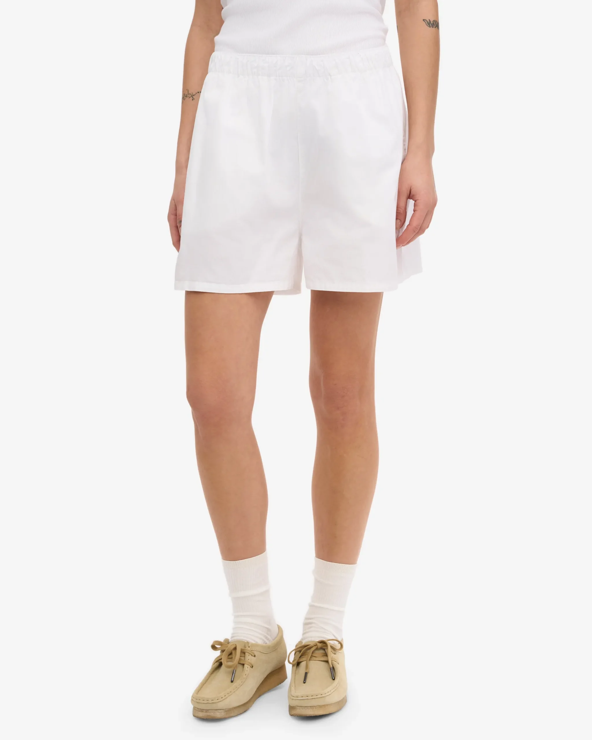 Women Organic Twill Shorts - Optical White