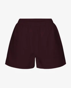 Women Organic Twill Shorts - Oxblood Red