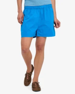 Women Organic Twill Shorts - Pacific Blue