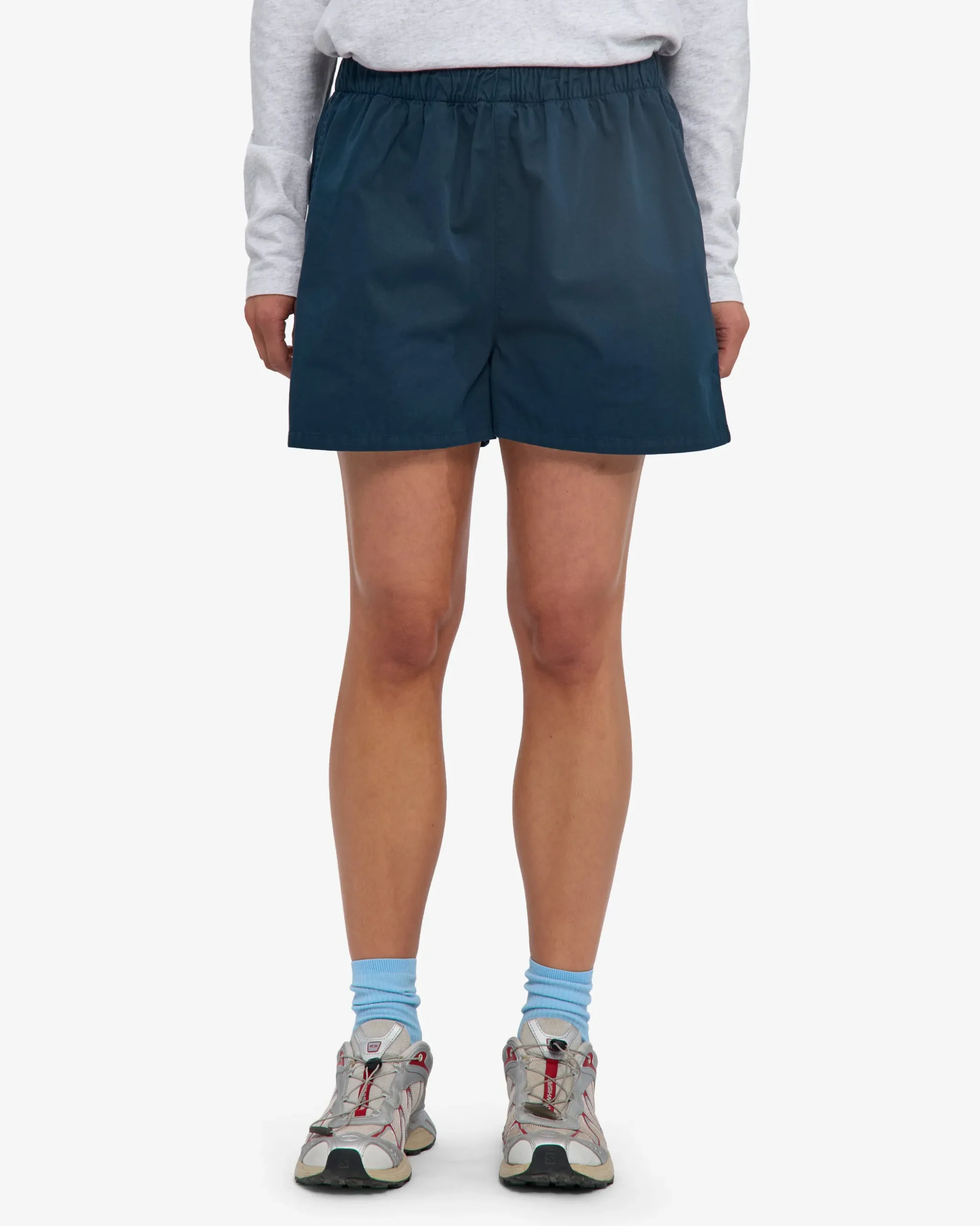 Women Organic Twill Shorts - Petrol Blue