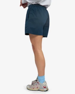 Women Organic Twill Shorts - Petrol Blue
