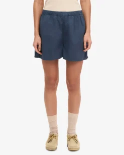 Women Organic Twill Shorts - Petrol Blue & Steel Blue (2-Pack)