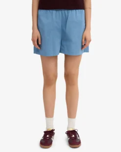 Women Organic Twill Shorts - Seaside Blue